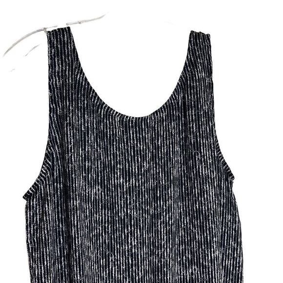 Eileen Fisher System, “Elemental” Crinkle Silk Printed Dress, Size L Black White - Picture 9 of 11